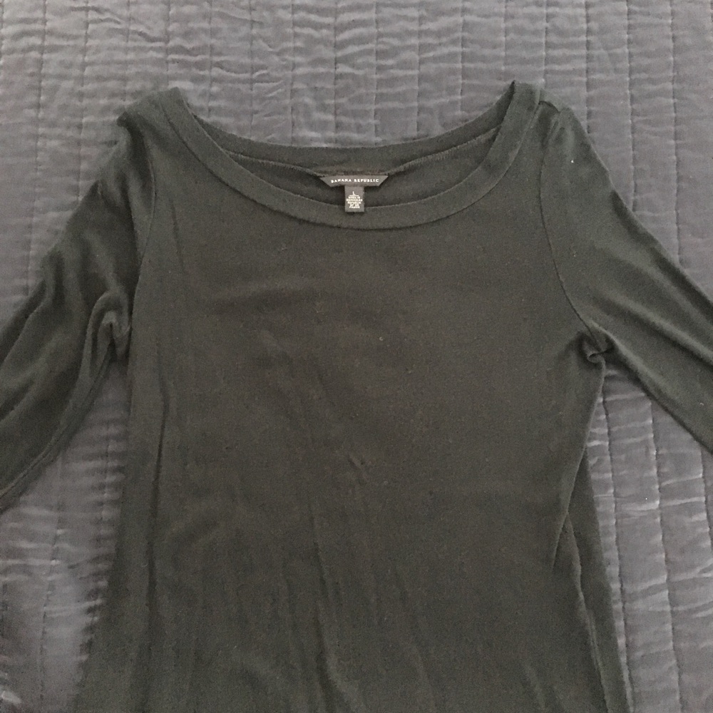 Black Banana Republic Long Sleeve Cotton T-shirt